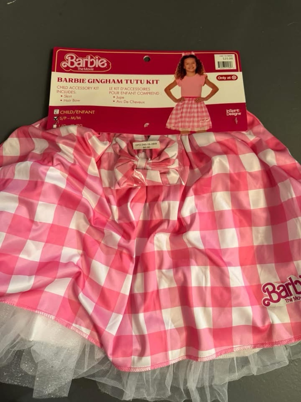 Barbie Pink and White Gingham Tutu Kit